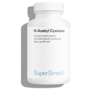 SuperSmart N-Acetyl Cysteine 1800mg per Day - NAC Supplement - High Potency Glutathione Precursor | Non-GMO & Gluten Free - 100 Vegetarian Capsules - 1 of 1