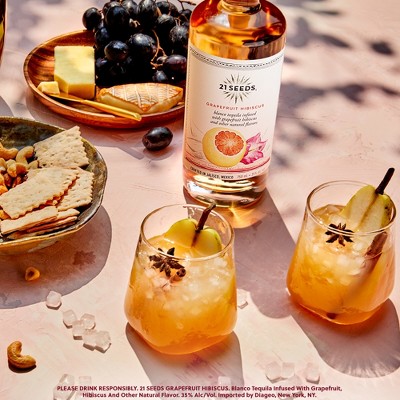 21 Seeds Grapefruit Hibiscus Infused Blanco Tequila - 750ml Bottle