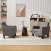 Living Room Modern Accent Chair set of 2, Upholstered Side Chair Reading Chairs with Padded Cushion, Dark Gray - 3 of 4
