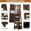 360° Swivel Jewelry Cabinet with LED Lights,Inside Makeup Mirror - 4 of 4