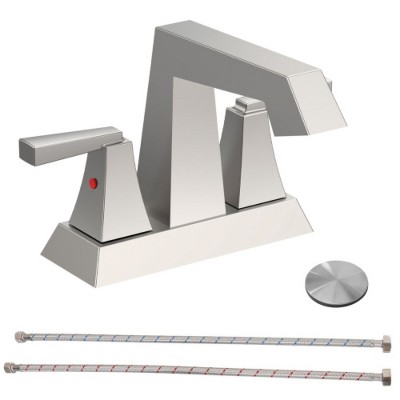 LunaLulinlk Double handle bathroom sink faucet, modern commercial bathroom faucet
