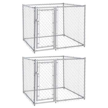 Lucky Dog 5 x 5 x 4 Foot Heavy Duty Outdoor Chain Link Dog Kennel (2 Pack)