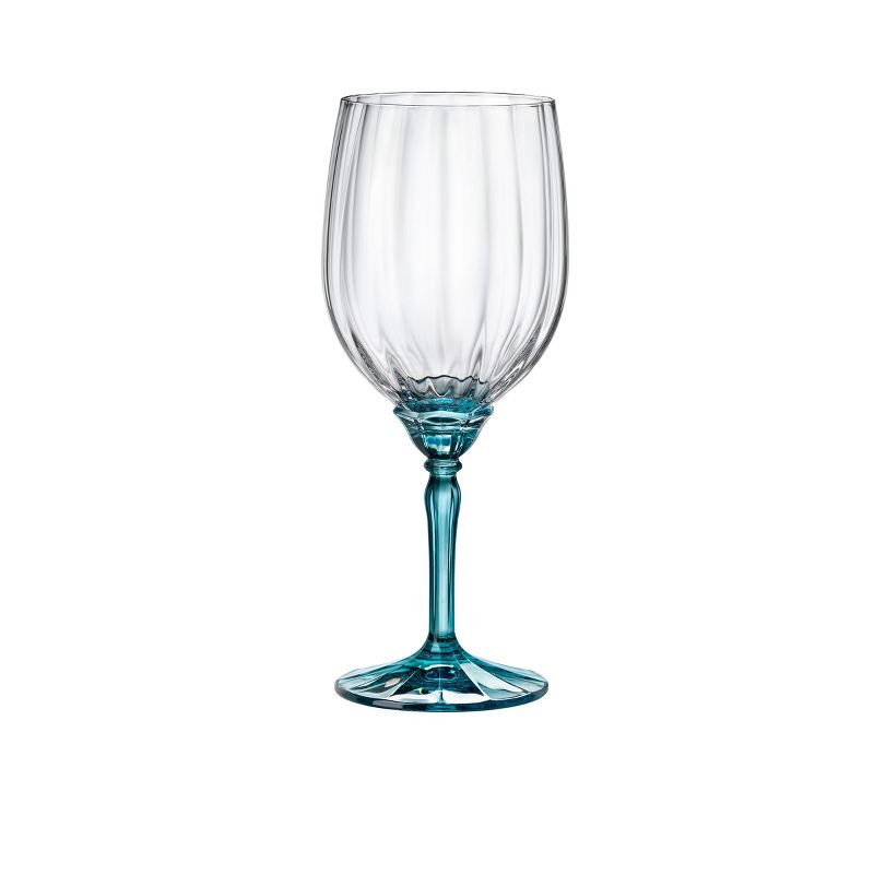 Bormioli Rocco Florian 4-Piece Lucent Blue Stemmed Wine Glasses, 18 Oz. Italian Made Glassware, Dishwasher Safe, Lucent Blue Stem, 3 of 6