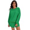 ATHLECHIC Women's Outfits Batwing Sleeve Oversized Sweatsuit Casual Fall Tracksuit Short 2 Pieces Sets - 3 of 4