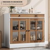 35.4" Sideboard Buffet Cabinets with Glass Door, Buffet Cabinet with Storage, Sideboard Cabinet with Drawer - 4 of 4