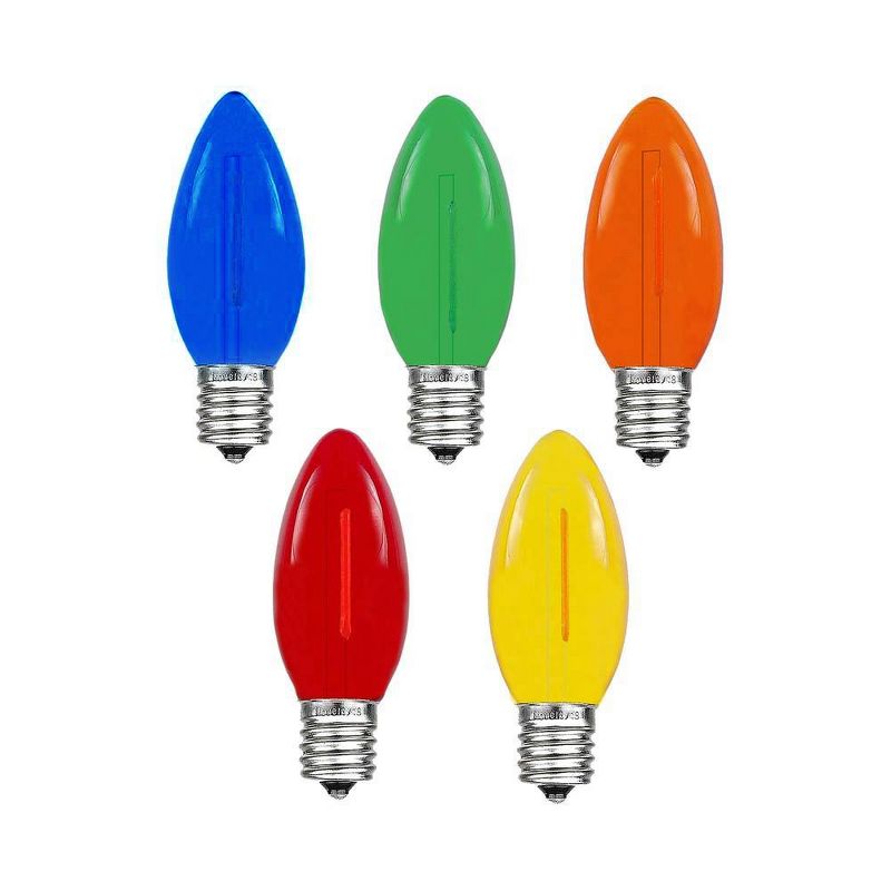 Novelty Lights C9 LED Shatterproof Plastic Christmas Replacement Bulbs 25 Pack, 3 of 7