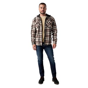 WearFirst Men's Shearling Fleece Lined Flannel Zipper Hoodie Jacket - 1 of 4