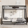 TIRAMISUBEST Metal Bunk Bed with Trundle and Slats Support, Metal Frame Bunk Bedframe with 2 Bulit-in Ladders and Guardrail - 2 of 4