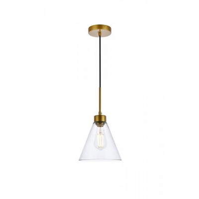 Elegant Lighting Mera 1 light brass pendant