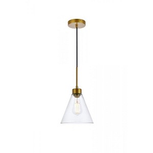 Elegant Lighting Mera 1 light brass pendant - 1 of 4