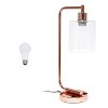 Modern Iron Desk Lamp with USB Port and Glass Shade - Lalia Home - 3 of 4
