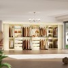 Aheaplus Corner Closet System with 6 Hanging Rods, Closet Organizer System with Shelves and Drawers - 2 of 4