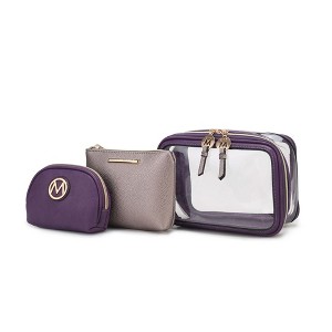 MKF Collection Laura Women's Cosmetic Punch 10 Pcs Sets, Small Travel Makeup Bag by Mia k - 1 of 4