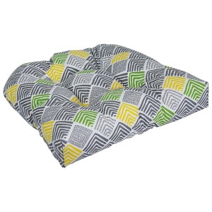 Blazing Needles, 19-inch U-Shaped Spun Polyester Outdoor Tufted Dining Chair Cushion - 1 of 2