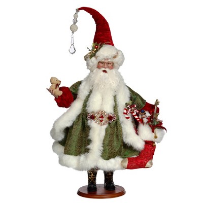 Mark Roberts Products 26" Green and White Santa Filling Stocking Display Figure