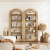 ORRD  Arched Bookshelf, 70.86" Tall 5-Tier Teak Wood Bookcase with 130lb Per Shelf, Modern Display Shelf for Living Room, Office & Bedroom - 4 of 4