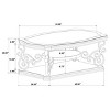 Bianca Merlot 2-Shelf Glass Top Coffee Table - 3 of 4
