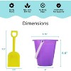 4E's Novelty 12 Pack Beach Buckets with Shovels, 7" Sand Buckets Bulk for Kids Outdoor Play - 4 of 4