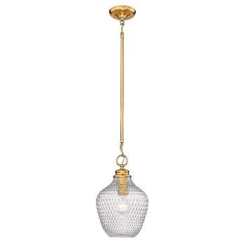 Golden Lighting Adeline 1-Light Pendant in Modern Brushed Gold with Clear Glass
