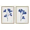 Kate and Laurel Sylvie Navy Ginkgo and Navy Ginkgo Trio Framed Canvas by Cat Coquillette, 2 Piece 18x24, Bright Gold - 2 of 4