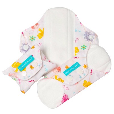 Charlie Banana Feminine Pads Regular Absorbency - Diva Ballerina - 3pk
