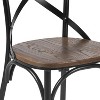 Merrick Lane Industrial Style Metal X-Back Dining Chair with Fruitwood Finished Seat and Back - 4 of 4