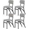 Dining Room Chairs Set of 4, Boucle Fabric Stools with Metal Legs, Backrest and Upholstered Seat Cushion, Modern Armless Kitchen Chairs - 2 of 4