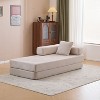 VASIP Chenille Floor Couch Sofa Bed,Convertible Compression Sleeper Sofa with Pillow Back Support, for Living Room, Bedroom,Light Gray - 4 of 4