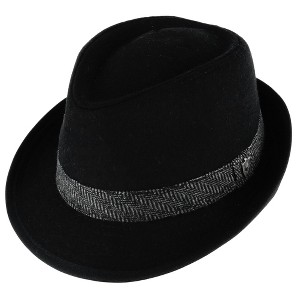 Ascentix Men's Wool Blend All Season Fedora Hat with Herringbone Band - 1 of 4