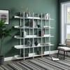 Vynxaria Vintage Industrial 5-Tier Utility Storage Shelves, Open Bookshelf with Metal Frame, White Finish - 3 of 4