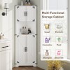 68" Tall Corner Storage Cabinet with 4 Barn Doors & Adjustable Shelves, White - 4 of 4