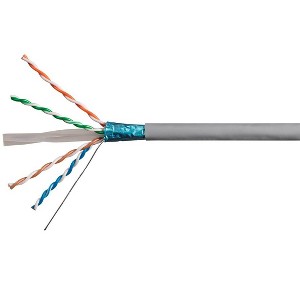 Monoprice Cat6 Ethernet Bulk Cable - Network Internet Cord - Solid, 550Mhz, STP, CMR, Pure Bare Copper Wire, 23AWG, No Logo, 1000ft, Gray - 1 of 4