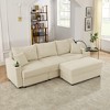 GDFStudio Rod Modern 3 Seater Corduroy 102" Sofa with Cup Holders,Mobile Phone Holder, Armrest Storage and Ottoman - 2 of 4
