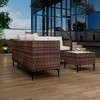 4-Piece Rattan Patio Set – Modular Sectional with Storage Box & Glass Table, Weather-Resistant for Outdoor Lounge, Balcony - 4 of 4