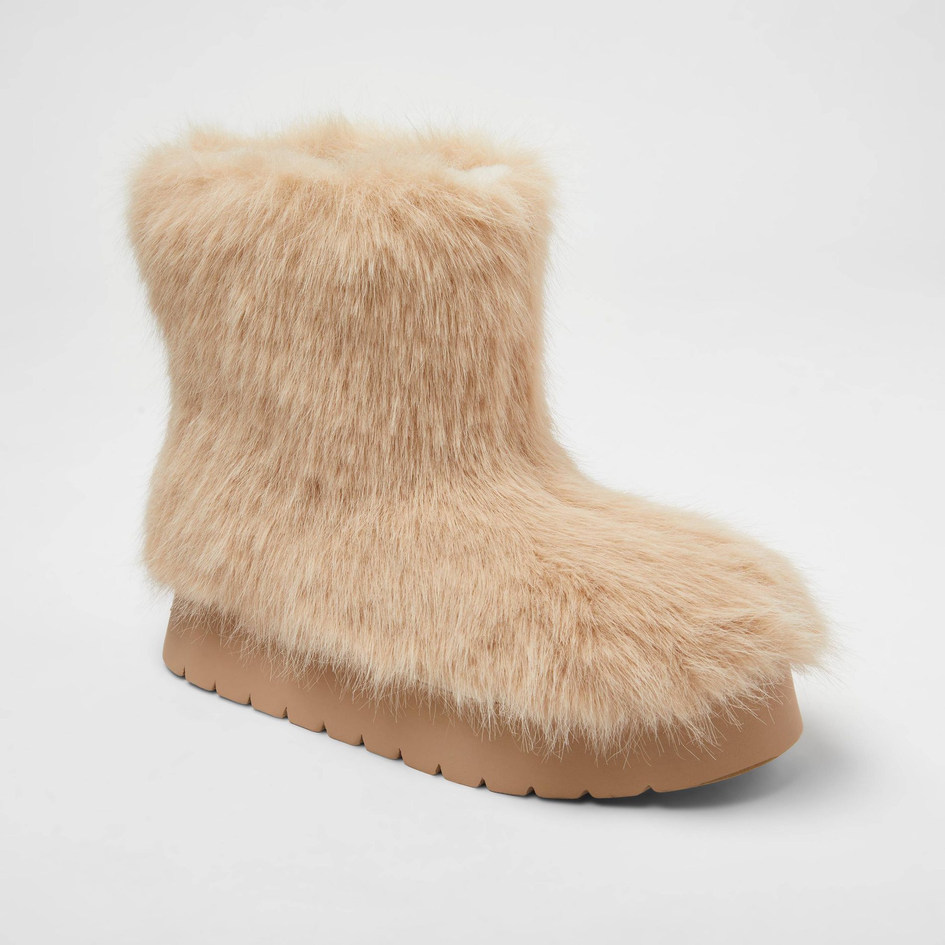 Women’s Terra Faux Fur Boots with Memory Foam Insole – A New Day™ Light Brown