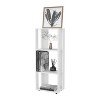TOAOTBNBO Display Bookcase with 3 Open Compartments, Small Bookshelf Storage Organizer for Tight Space, Freestanding Book Shelf for Bedroom, White - 2 of 4