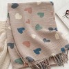 Anna-Kaci Women’s Heart Pattern Soft Knit Scarf with Delicate Fringe Edges and Lightweight Cozy Texture Designed - 3 of 3