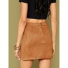 Coolmee Women's High Waist Faux Suede Side Split Bodycon Short Mini Skirt - 2 of 4