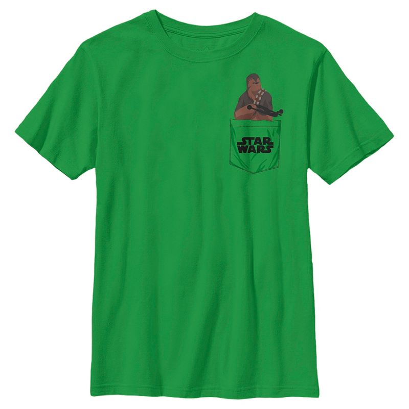 Boy's Star Wars: The Empire Strikes Back Chewbacca Faux Pocket Logo T-Shirt, 1 of 5