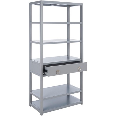 Johni 74" Gray Mahogany 1-Drawer 5-Shelf Etagere