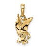 Black Bow Jewelry 14k Yellow Gold Small 2D Landing Eagle Pendant - 3 of 4