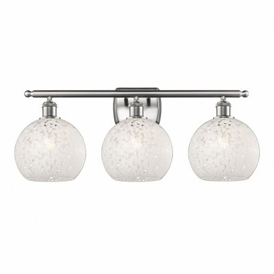 White Mouchette - 3 Light Bath Vanity In Modern Style-11 Inches Tall and 28 Inches Wide
