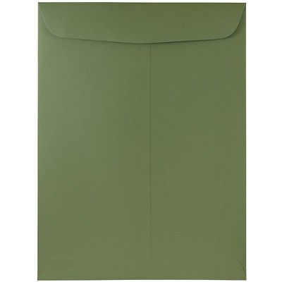 JAM Paper 9 x 12 Open End Catalog Envelopes Olive Green 31287534