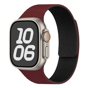 HTUTWOO Litchi-Textured Apple Watch Band, Magnetic Silicone Strap 38/40/41/42/44/45/46/49mm for iWatch Series 11 10 9 8 7 6 5 4 3 2 1 SE Ultra - 1 of 4