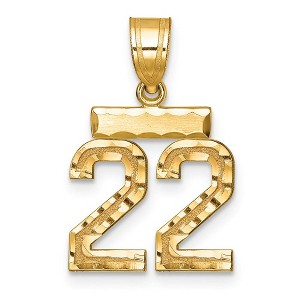 Black Bow Jewelry 14k Yellow Gold, Varsity Collection, Small D/C Pendant Number 22 - 1 of 4