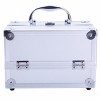 Aluminum Alloy Makeup Train Case Jewelry Organizer with Accordion Compartments for Travel and Professional Use - 3 of 4