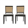 ChaletPosh Set of 2 Black Wooden Dining Chair with Cane in Light Grey Cover - 4 of 4