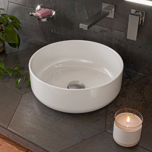 ALFI ABC907-W White 15Inch Round Above Mount Ceramic Sink - 1 of 4