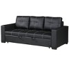 Sectional Sofa Polyesterll out Bed Living Room Couch Black Polyester Tufted Convertible Sofa - 3 of 4