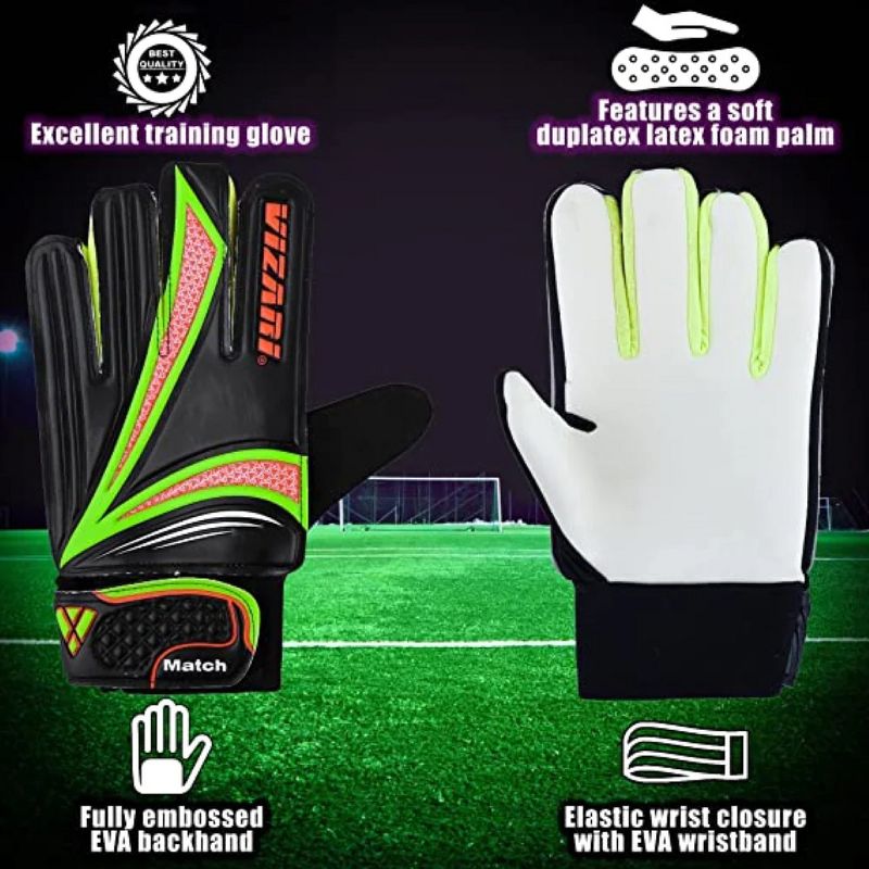 Vizari Junior Match Gloves - Professional Soccer Goalkeeper Goalie Gloves for Kids and Adults - Superior Grip, Durable Design, Secure Fit, 5 of 8